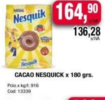 Cacao nesquick x 180 grs.