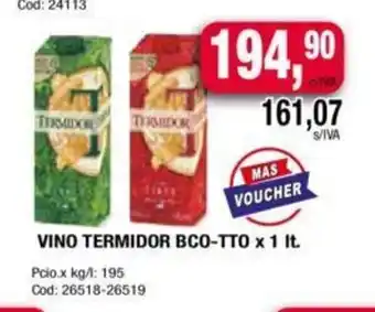 Maxiconsumo Vino termidor BCO-TTO x 1 lt. oferta