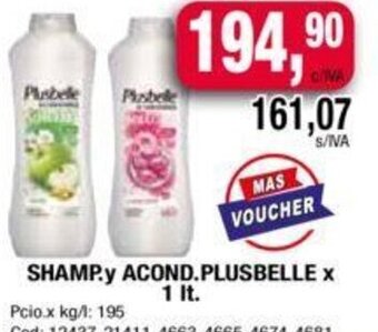 Maxiconsumo Shamp.y acond. plusbelle x 1 lt. oferta