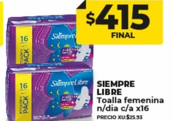 Supermayorista Vital Siempre Libre Toalla Femenina oferta