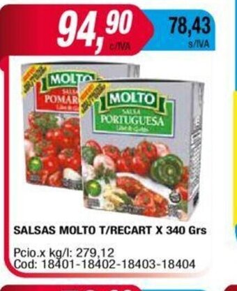 Maxiconsumo Salsas Molto T/Recart x 340 grs oferta