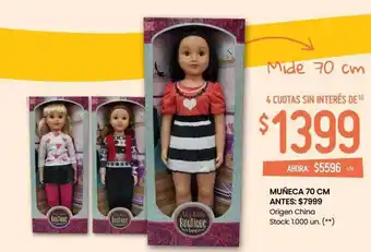 Walmart Muñeca 70 cm oferta