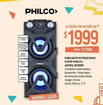 Parlante potenciado djp10 philco