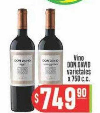Supermercados Caracol Vino don david varietales oferta