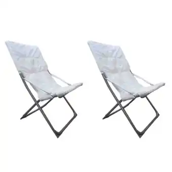 Pack x 2 sillas reposera plegable acolchada relax metal blanco