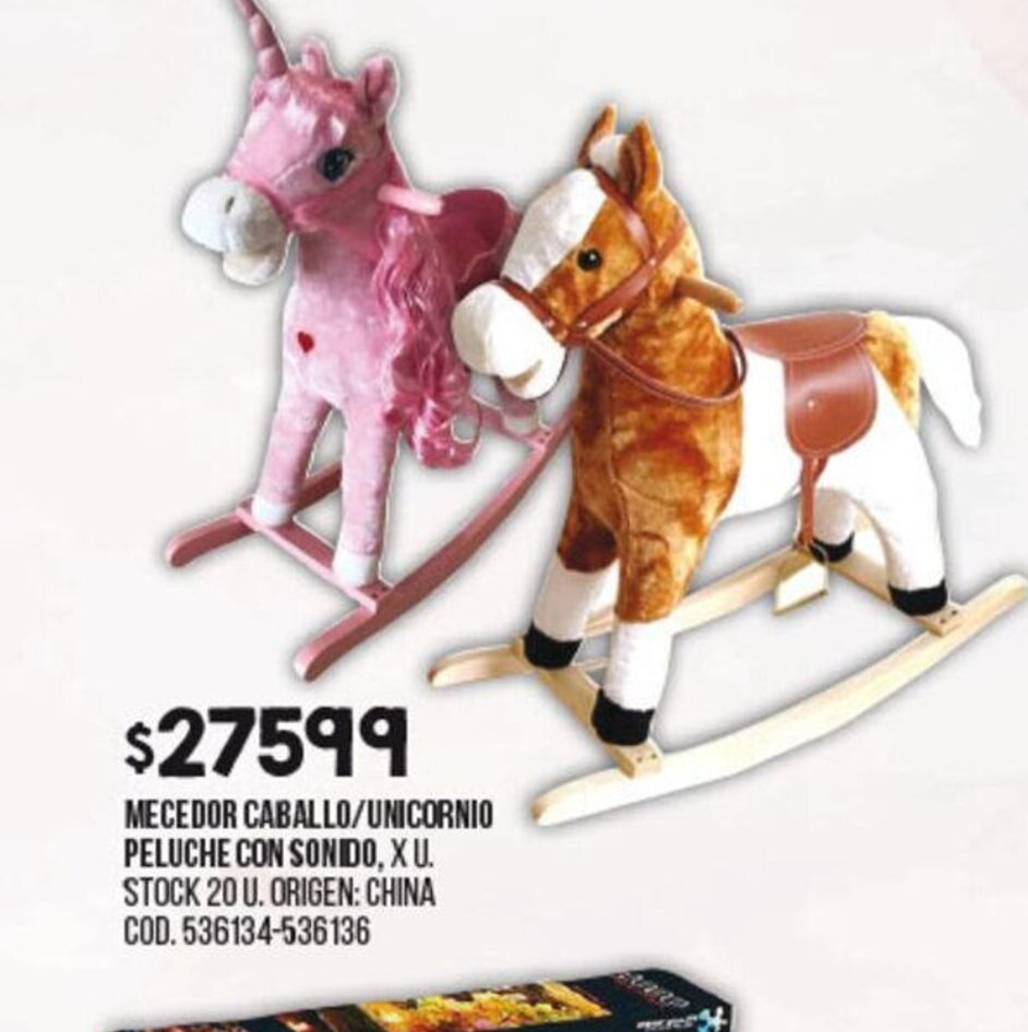 Coto Mecedor Caballo/Unicornio Peluche Con Sonido oferta