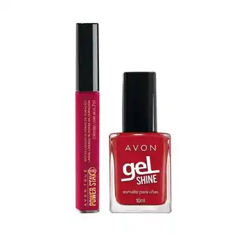 Set x2 instranferible rojo- labial powerstay liquido + esmalte gel