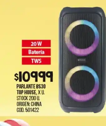 Coto Top House Parlante BS30 oferta