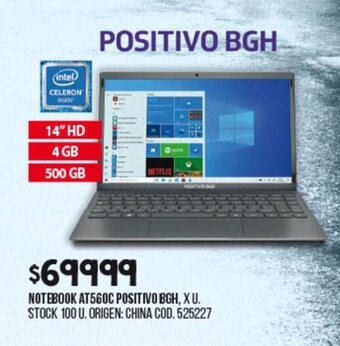 Coto Notebook AT560C Positivo BGH oferta