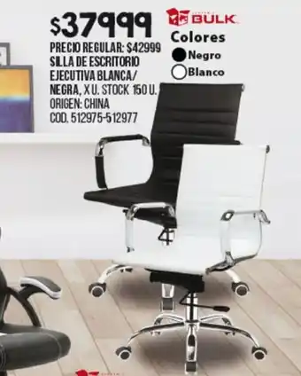 Silla de Escritorio Ejecutiva Blanca/Negra