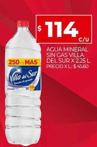 Supermercados DIA Agua Mineral Sin Gas Villa Del Sur 2.25L oferta