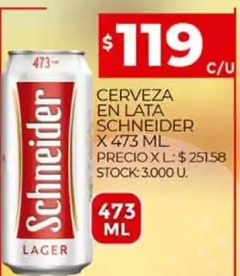 Supermercados DIA Schneider Cerveza En Lata oferta