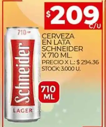 Supermercados DIA Schneider x710ml Cerveza En Lata oferta