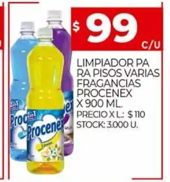 Supermercados DIA Procenex x900ml Limpiador Pa Ra Pirsos varias Fragancias oferta