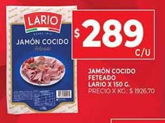 Supermercados DIA Lario jamón Cocido Feteado oferta