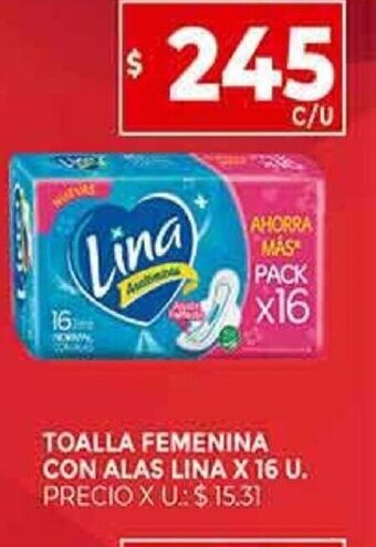 Supermercados DIA Toalla Femenina Con Alas Lina oferta