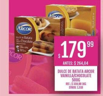 Supermercados Todo Dulce de batata arcor vainilla chocolate oferta
