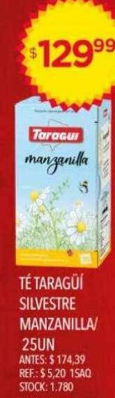 Supermercados Todo Té taragüí silvestre manzanilla oferta