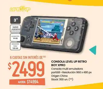 Walmart Consola level up retro boy xpro oferta