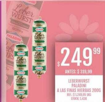 Supermercados Todo Leberwurst paladini a las finas hierbas oferta