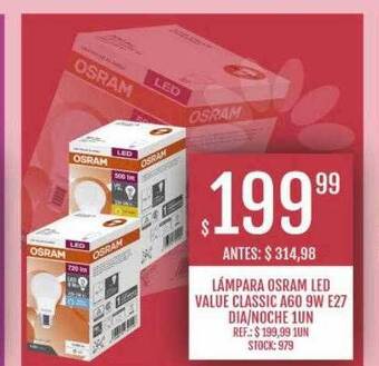 Supermercados Todo Lámpara osram led value classic a60 9w e27 dia noche oferta