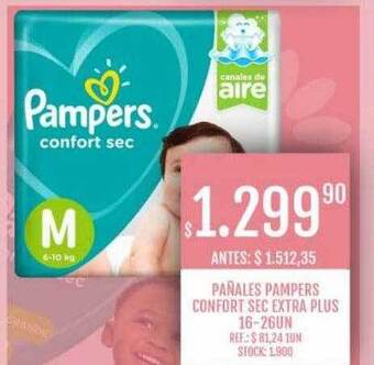 Supermercados Todo Pañales pampers confort sec extra plus oferta
