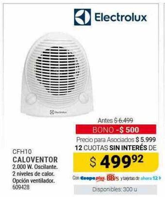 Cooperativa Obrera Electrolux caloventor oferta