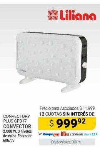 Cooperativa Obrera Liliana convector oferta