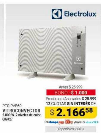 Cooperativa Obrera Electrolux vitroconvector oferta