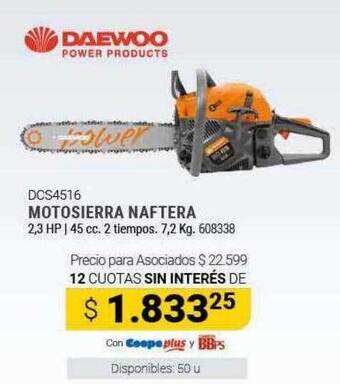 Cooperativa Obrera Motosierra naftera daewoo oferta