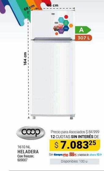 Cooperativa Obrera Coop heladera oferta