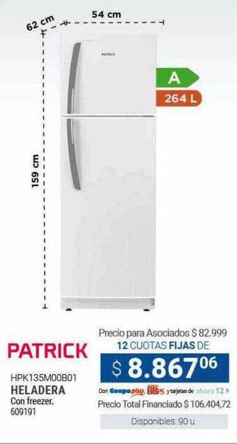 Cooperativa Obrera Patrick heladera oferta
