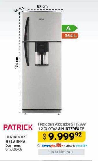 Cooperativa Obrera Patrick heladera oferta