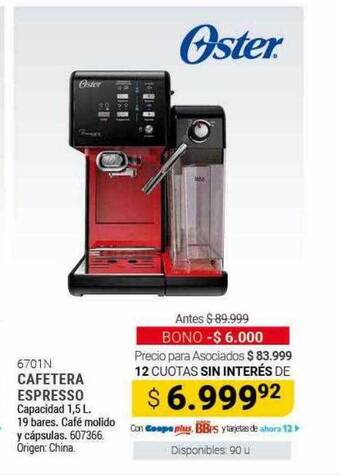 Cooperativa Obrera Cafetera espresso oster oferta