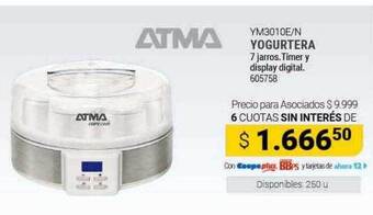 Cooperativa Obrera Atma yogurtera oferta