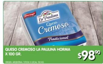 Jumbo Queso cremoso la paulina 100g oferta