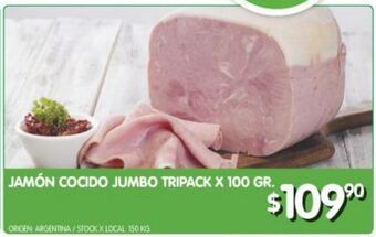 Jumbo Jamón cocido jumbo tripack 100g oferta