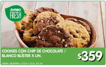 Jumbo Cookies con chip de chocolate / blanco x un oferta