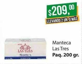Supermercados Damesco Manteca las tres oferta