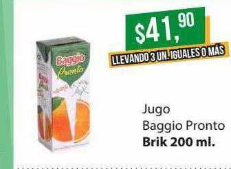 Supermercados Damesco Jugo baggio pronto oferta
