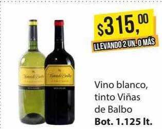 Supermercados Damesco Vino blanco tinto viñas de balbo oferta