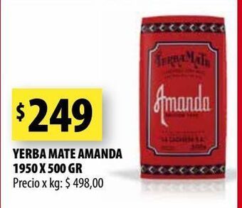 Punto Mayorista Yerba mate amanda 1950 x 500 gr oferta
