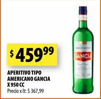 Punto Mayorista Aperitivo tipo americano gancia x 950 cc oferta