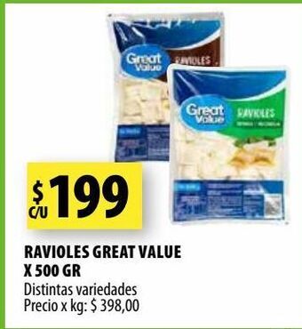 Punto Mayorista Ravioles great value x 500 gr distintas variedades oferta