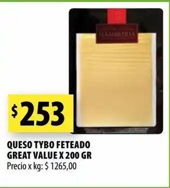 Punto Mayorista Queso tybo feteado great value x 200 gr oferta