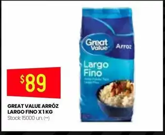 Changomas Great value arróz largo fino x 1 kg oferta