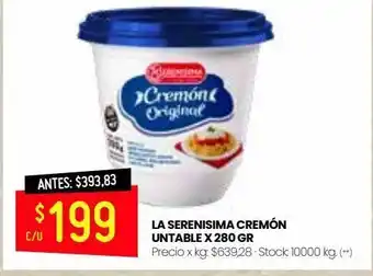 Changomas La serenisima cremón untable x 280 gr oferta