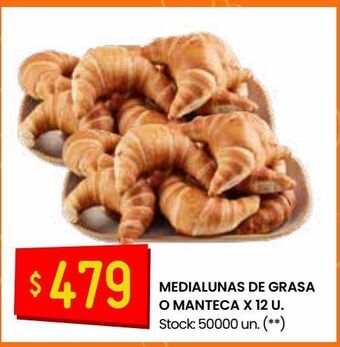 Changomas Medialunas de grasa o manteca x 12 u. oferta