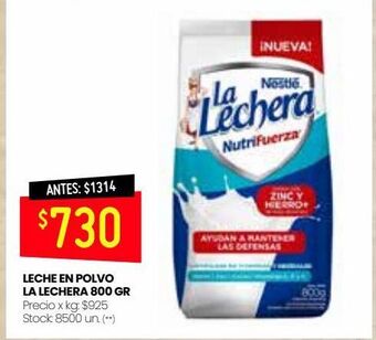 Changomas Leche en polvo la lechera 800 gr oferta