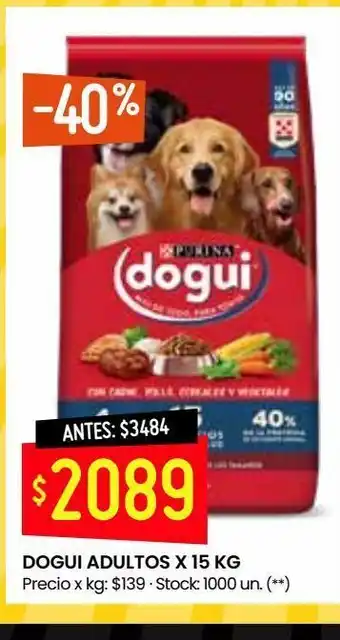 Changomas Dogui adultos x 15 kg oferta